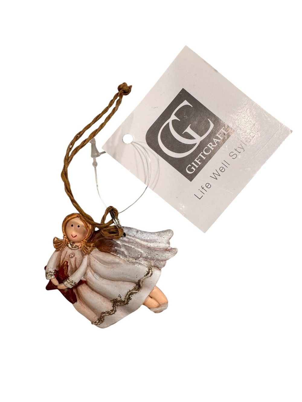 Craft White and Gold Angel Holiday Ornament